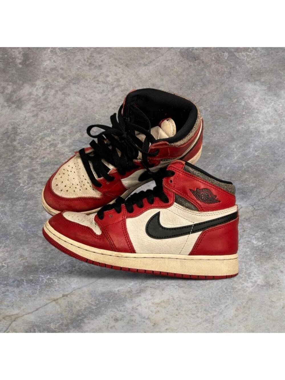 Jordan 1 Retro High OG "lost and found" red, white, and black sneakers